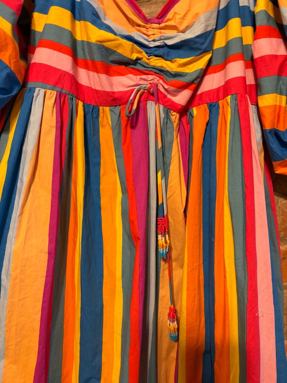 Farm Rio Striped Scarf Maxi Ruffled Dress - Picture 6 of 9